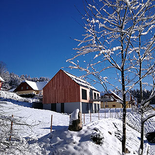 Apartmány Lipno Green Stone v zimě