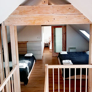 Horní ložnice apartmánu A8 (Green Stone Lipno)